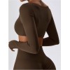 Женский спортивный комплект Leggings + Crop top Premium model 73